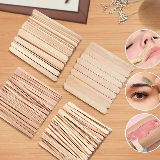 500/200/100Pcs Wooden Hair Removal Stick Face Wax Sticks Depilation Spatula Body Applicator Smooth Tongue Depressor Beauty Tools