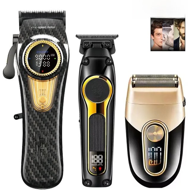 Kemei Rechargeable Hair Clippers Kit Professional DLC Blade Electric Trimmer Men Barber Cordless Shaver KM-2242 KM-2351 KM-3209