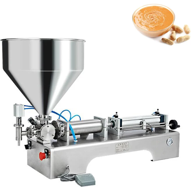 PBOBP Horizontal Pneumatic Paste Filling Machine Peanut Butter Cosmetic Cream Tomato Chocolate Single Head Piston Filler