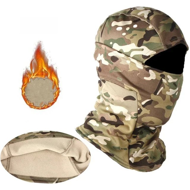 Winter Fleece Camouflage Balaclava Outdoor Hunting Cycling Hiking Skiing Scarf Face Mask Windproof Men