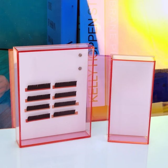 Colorful False Eyelash Storage Box Acrylic Pallet Glue Display Pad Lash Stand Holder Grafted Eyelash Extensi Plastic Makeup Tool