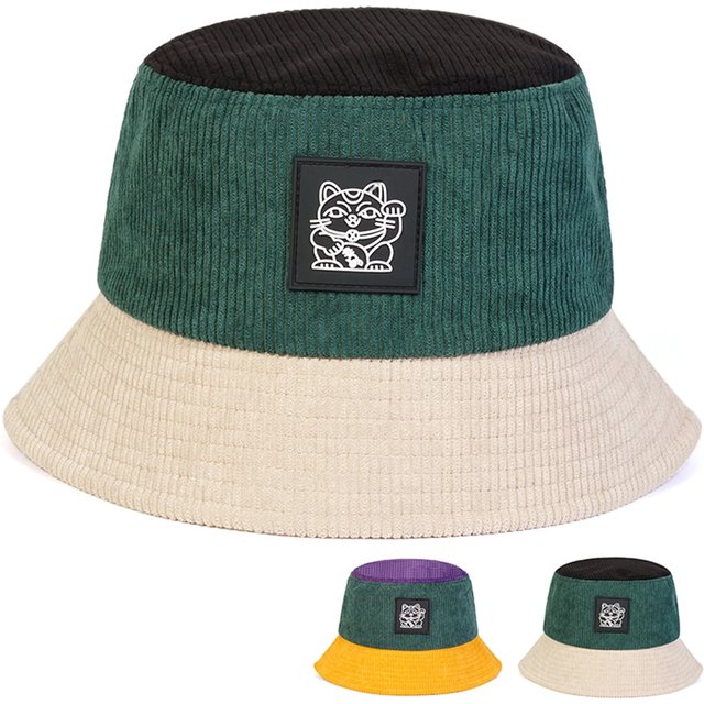 Unisex Cute Cat Label Personality Bucket Hats Fishermen Caps Outdoor Casual Cap Sunscreen Hat