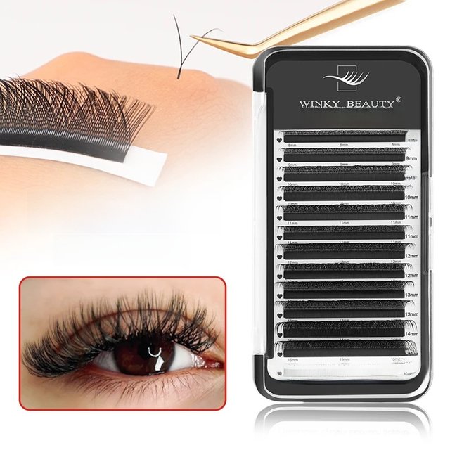 YY Shape Hand Woven Premium Synthetic Mink Eyelashes ,Soft Light Natural Eyelashes Extension Supplies Makeup Mesh Net Cross Lash