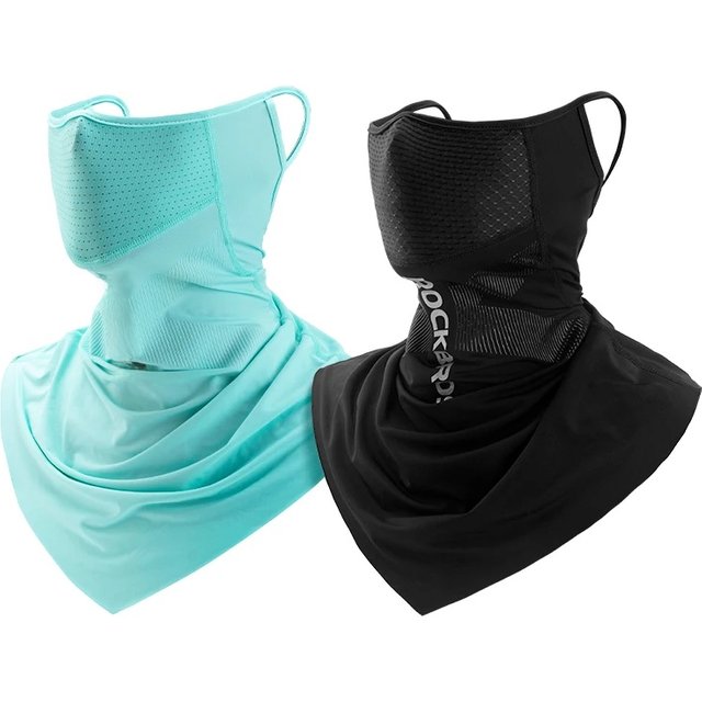 ROCKBROS Ice Silk Cycling Face Mask UV Sun Protect UPF50+ Summer Breathable Collar Scarf MTB Road Motorcycle Bike Bicycle Mask