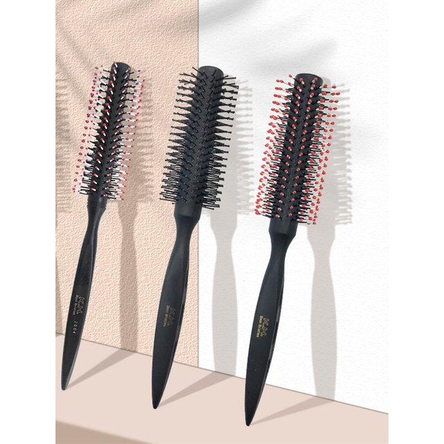 Wood Handle Boar Bristles Round Brush Removable Tail Professional Barber Salon Hairdressing Hair Brush Hair Round Comb