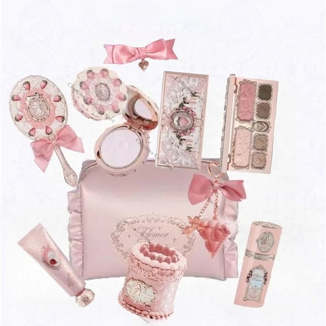 Flower Knows Strawberry Cupid Cosmetics Full Palette Lip Cream Powder Hand Cream 9-piece Set