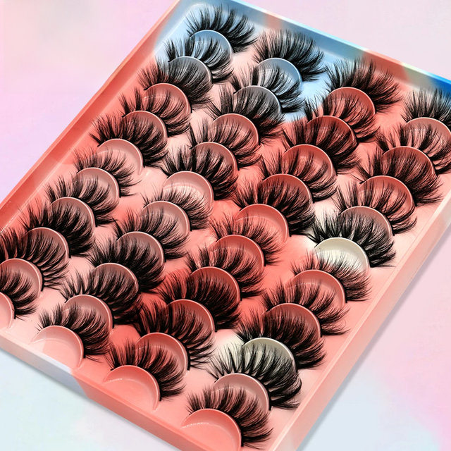 GROINNEYA 5/10/20 Pairs 3D Faux Mink Eyelashes Natural Thick Long False Lashes Dramatic Fake Eyelash Eyes Makeup Beauty