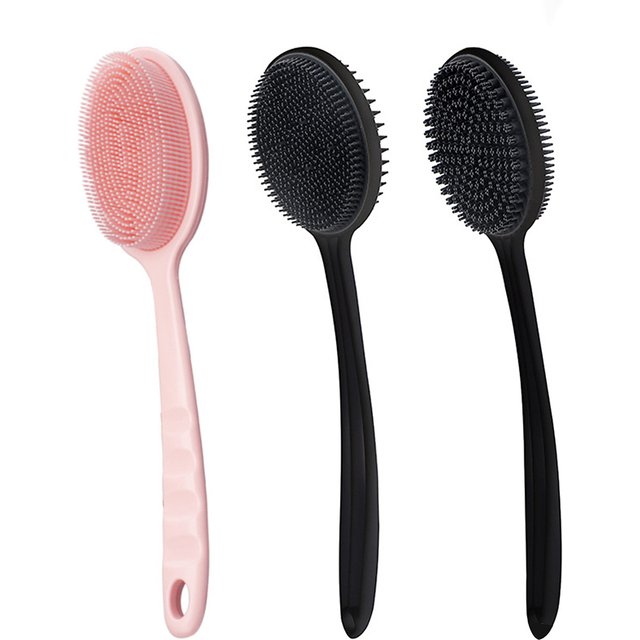 Soft Body Scrubber Shower Exfoliating Scrubs Long Handle Bath Brush Exfoliator Skin Massager Cleaning Brush Bathroom Accessories