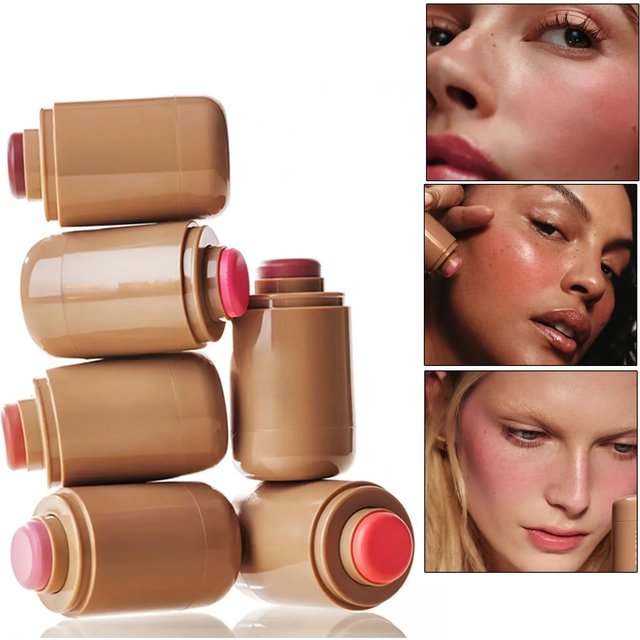 PAGE VINE Pocket Blush Stick Multi-Functional 6 Colors Lip & Cheek Highlighter Waterproof Natural Glow Balm