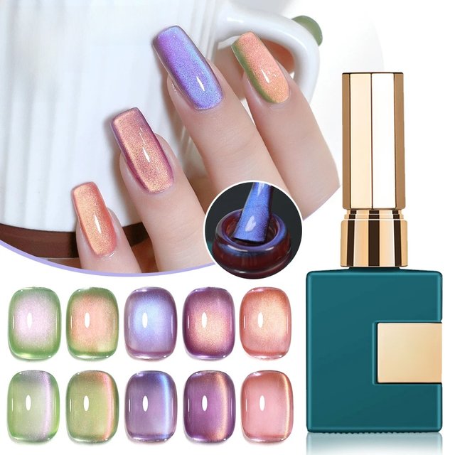 AS 15ml Grape Purple Cat Eye Magnetic Gel Nail Polish Vernis Semi Permanent Soak Crystal Gel Polish For Nails Manicure Varnish