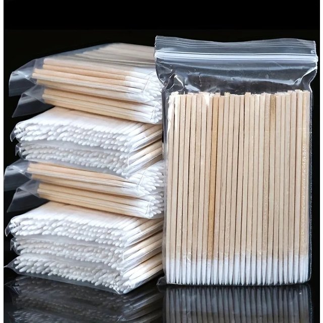 100/300/500pcs Disposable Wooden Micro Bud Swabs Lint Free Eyelash Extension Glue Removing Tools Makeup Mini Brush