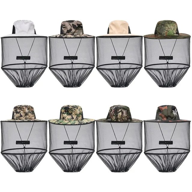 Outdoor Sunscreen Fishing Cap Mosquito Hat With Net Mesh Repellent Insect Bee Protection