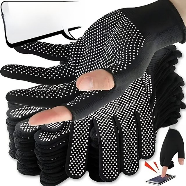 Non-slip Touchscreen Nylon Gloves Men Women Summer Outdoor Riding Sport Fitness Breathable Non-slip Sunscreen Half Finger Gloves