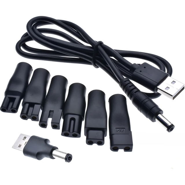 8 PCS Power Cord 5V Replacement Charger USB Adapter Suitable for All Kinds of Electric Hair Clippers