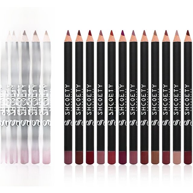 12pcs Matte Lipstick Lip Liner Set, 12 Colors, Nude, Velvet, Matte, Soft Mist, Long-Lasting, 0.8g*12