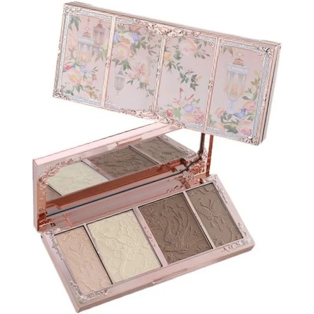 Flower Knows Makeup Butterfly Cloud Collar Collection Embossed Highlight&Contour Palette Face Powder Iluminador Contouring Kit
