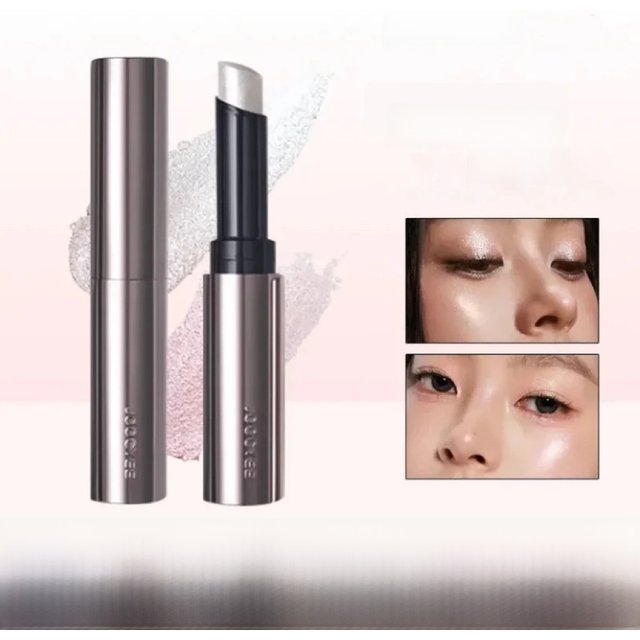 Joocyee Jelly Highlighter Stick Diamond Shimmer Long-Lasting Weightless Feel Waterproof Champagne Cosmetics Face Makeup