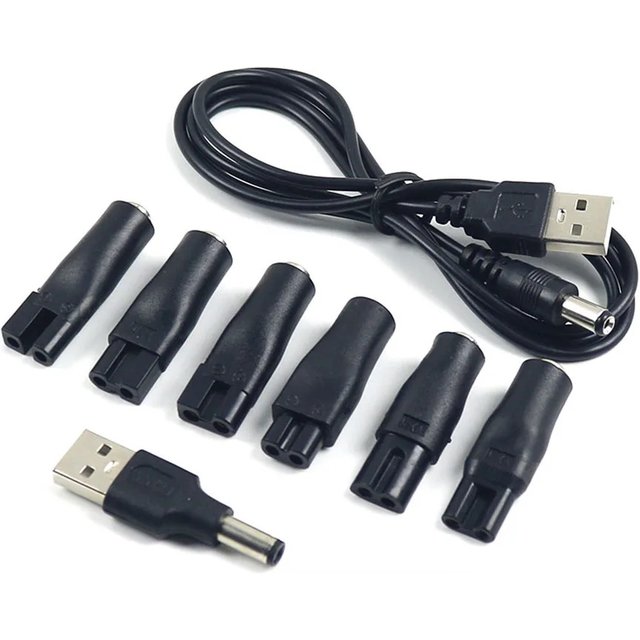 DC 5.5 *2.1 to 1.8/2.35 Double Hole Multi-Function Charging Adapter for All Kinds of Electric Hair Clippers