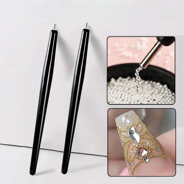 1pcs Suction Steel Ball Magnet Pen Nail Art Tools 11cm Super Strong Suction Cat Eye Nail Polish Bead Magnet Pen Tool Manicure Di