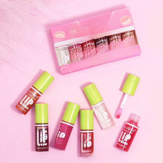 6PCS Moisturizing Lip Gloss Transparent Lip Oil Hydrating Lip Glaze Lip Plumper Hydrating Make Up Liquid Lipstick Set Cosmetics