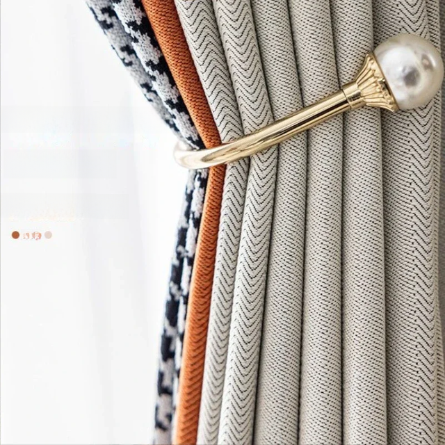Home Nordic Simple Splicing Blackout Curtain Light Luxury Sunscreen and Living Room Curtains Thickened Soundproof Bedroom Drapes
