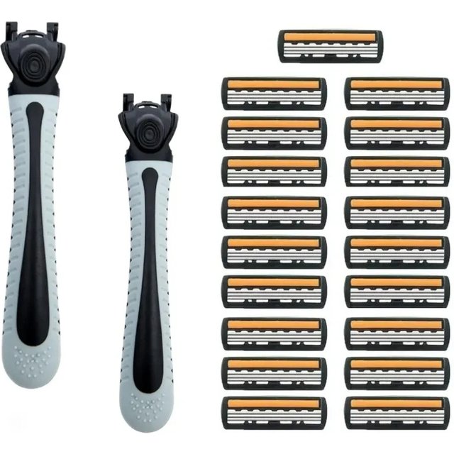 3-layer Manual Razor Men Classic Shaver Replacement Blade Shave Shaving Safety Razor Facial Care Shaving Blades