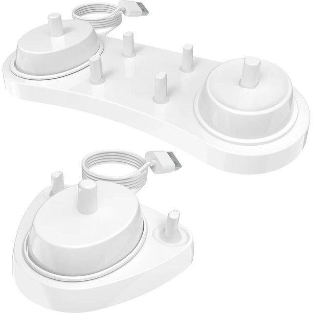 Electric Toothbrush USB Charger Stand & Toothbrush Heads Holder Set, Fit for Oral B Braun Electric Toothbrushes Pro and D Series