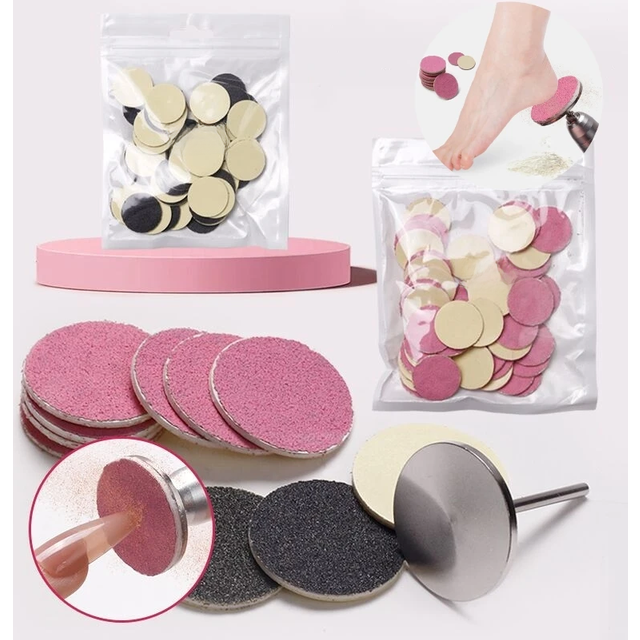 50pcs Foot Dead Skin Sandpaper Pedicure Foot Care Tools Replaceable Nail Polish Sanding Paper Disk Electric Feet Discs Accessory