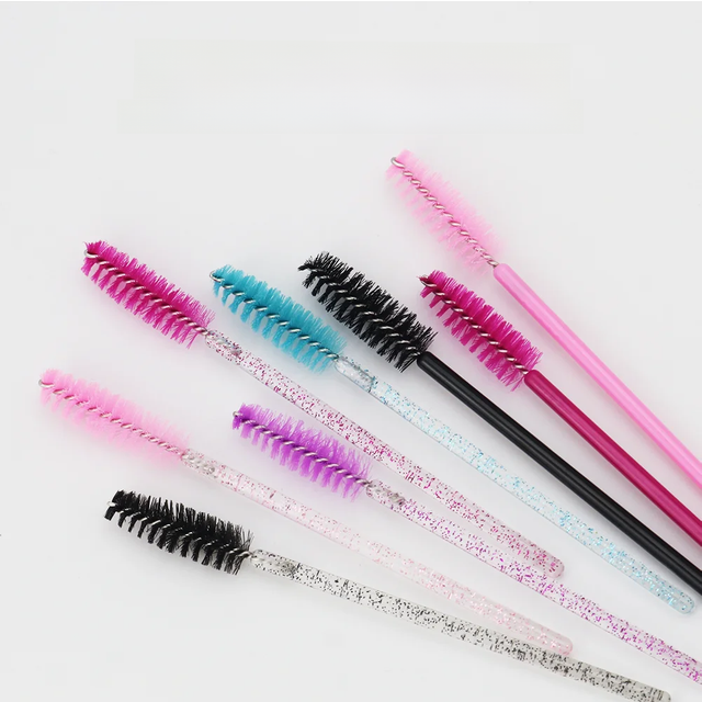 50 Pcs Disposable Crystal Eyelashes Eyebows Brush Lash Mascara Wands Applicator Bendable Makeup Tools Supplier