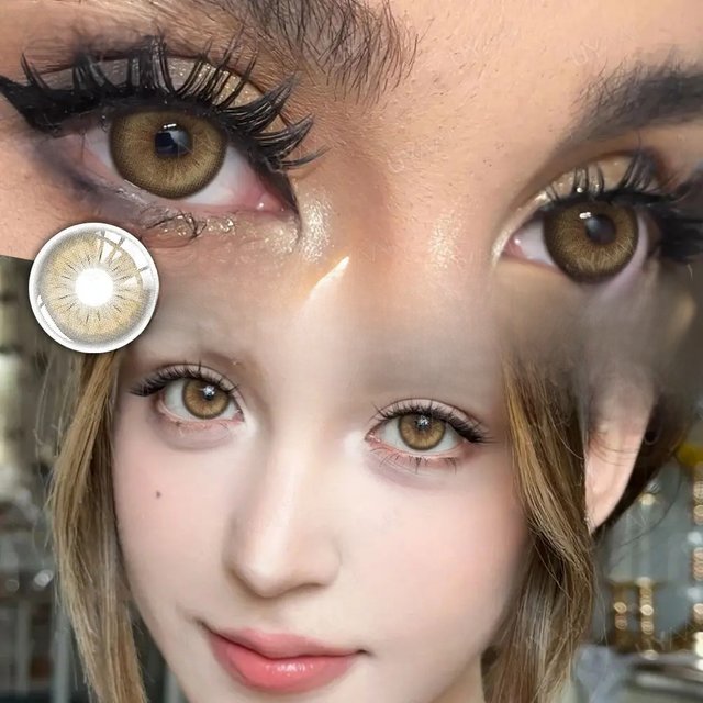 UYAAI 1Pair Fashion Contacts Lenses Makeup Beauty Soft Lenses Brown Eyes Yearly Comfort Health Green Eyes Contacts Natural Hot