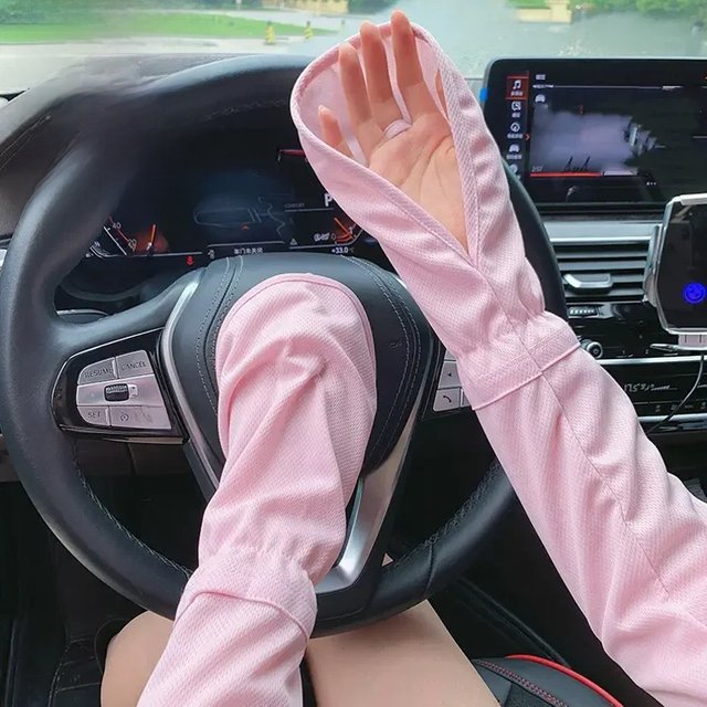 Women's summer sunscreen sleeves breathable horseshoe gloves UV protection driving gloves quick drying outdoor