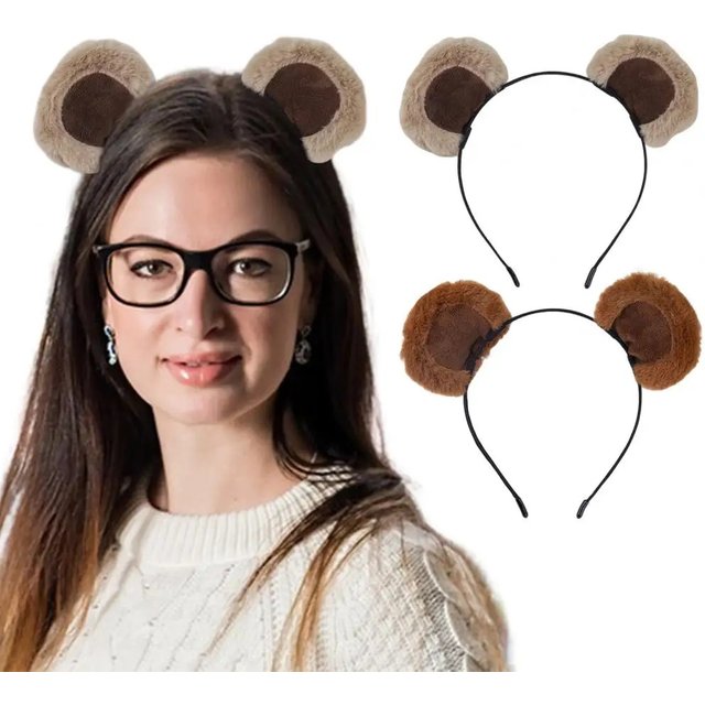 Chipmunk Ear Headband Plush Bear Ear Decor Girl Headgear Elastic Design Animal Theme Headband Makeup Headgear Ушной Ремень