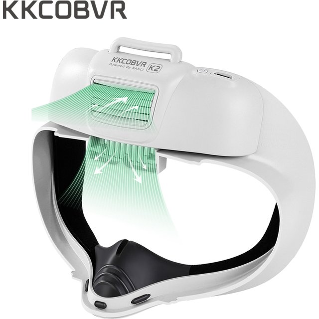 KKCOBVR K2 Cooling Fan for Quest 2 Relieve Lens Fogging 500mah Air Circulation Breathable Leather Facial Interface for Quest2