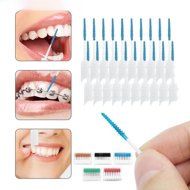 200pcs/Box Interdental Brushes For Teeth Super Soft Silicone Dental Floss Sticks Tooth Cleaning Brush Toothpicks Oral Care Tools