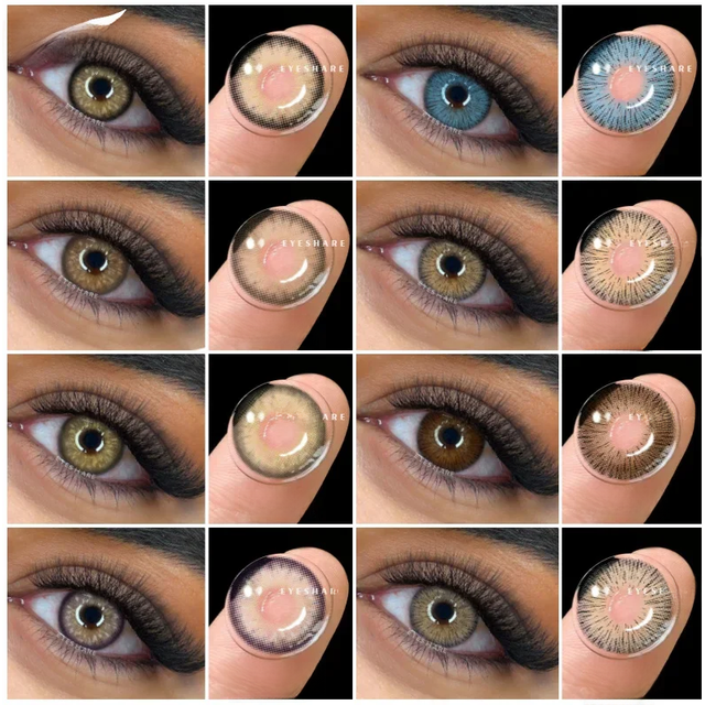 EYESHARE Fashion Color Contact Lenses for Eyes 1pair Blue Eye Lenses Gray Contacts Cosmetic Contact Lenses Yearly Color Eye Lens