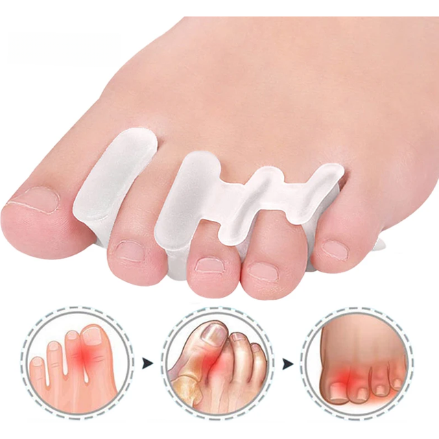 Pexmen 2Pcs Gel Toe Separator Protector Bunion Protector for Toes to Their Original Shape for men and Women Foot Care Tool