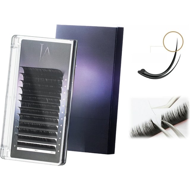 Gollee 12 Row Classic Individual Eyelashes Extensions 9-15/15-21mm Handmade PBT Fiber C/CC/D Curl Natural False Lashes Makeup