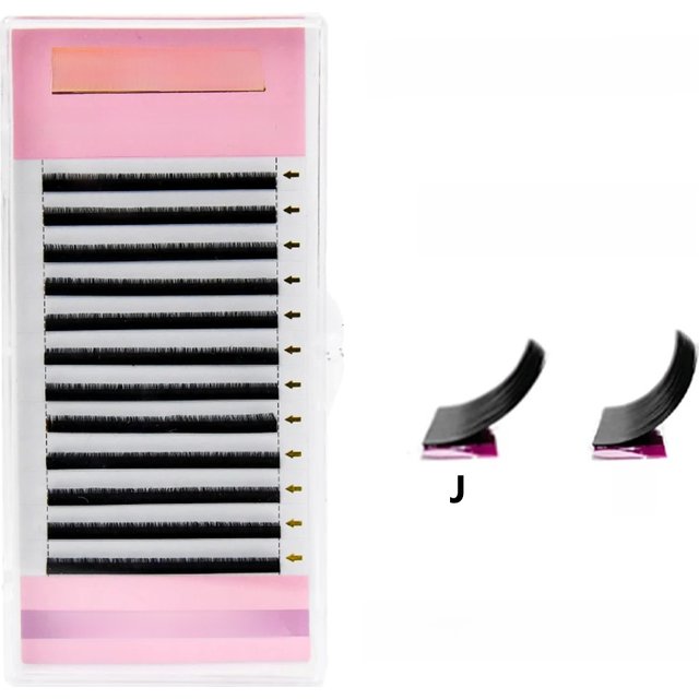 ARTSTAR 12 Rows/Tray False Eyelashes J B Curl 6-20mm Eyelash Extensions Matte Black Lashes Makeup Tool