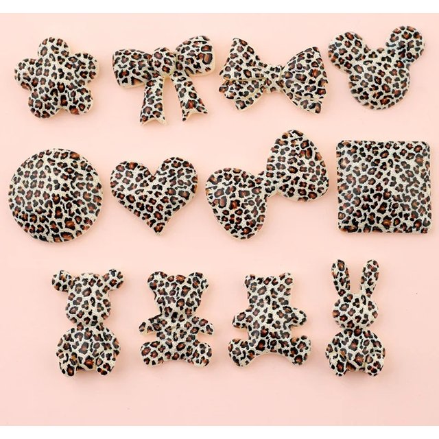 20pcs Leopard Bow Glitter Designer N5 Perfume Bottle Junk Phone Case Ipadcase Ipod Cover Decoration Charm Flatback Diy Crafts