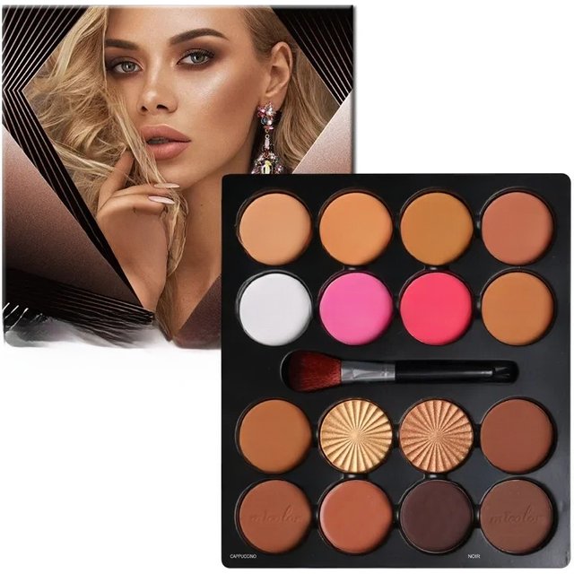 MICOLOR 16 Color Powder Plate Contour Concealer Acne Dark Circles Blush Highlights Pressed Powder Tray Beauty Woman Make Up