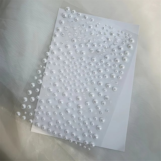 3D Eyes Face Makeup Temporary Tattoo Self Adhesive White Pearl Jewels Face Stickers Festival Body Art Nail Decorations 3/4/5/6mm