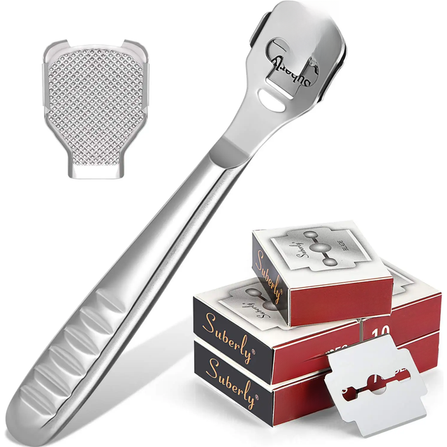 New Foot Care Tool Stainless Steel 1pc Dead Skin Callus Remover Planer Cutter Shaver Foot + 50pcs Blades