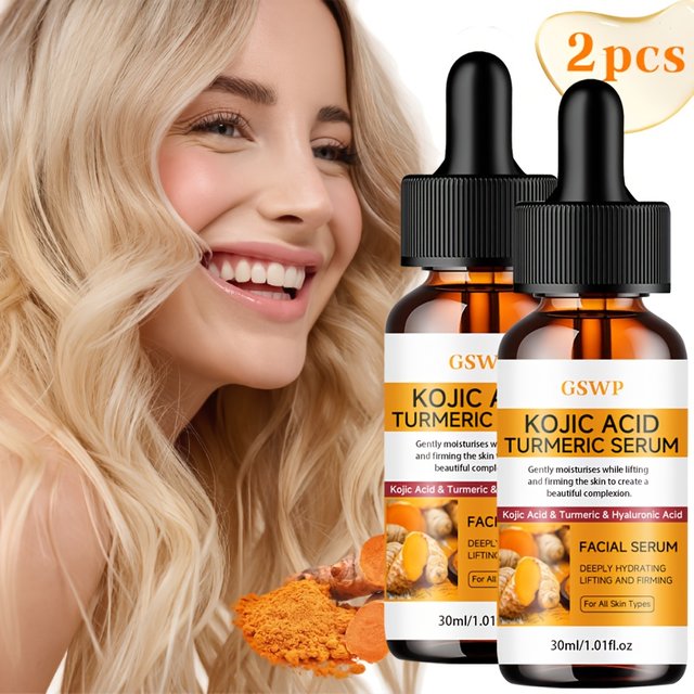 GSWP Turmeric Facial Hydrating Serum, with Kojic Acid. Lifts and Firms. Provides Day and Night Moisturisation. 30ml/600ml