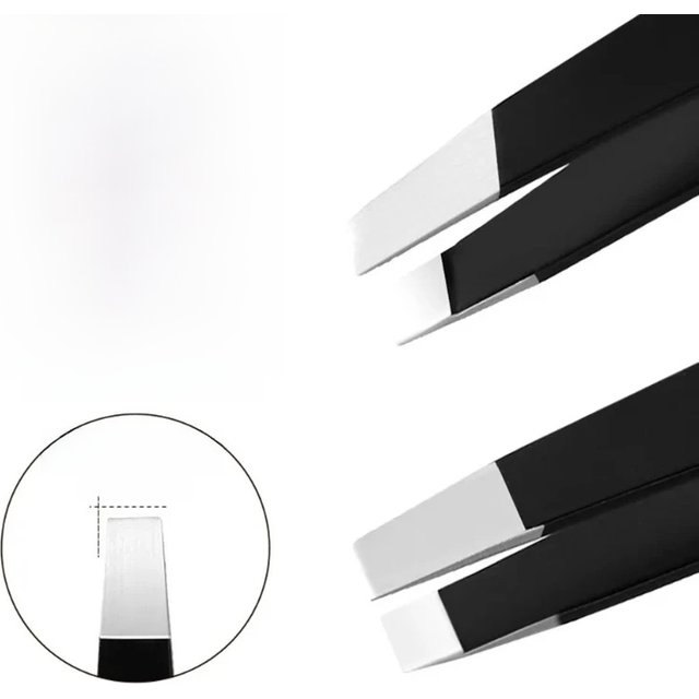 Wholesale Hair Removal Tweezers Stainless Steel Eyebrow Tweezers Pink Slanted Black Tip Point Face Harmless Makeup Beauty Black