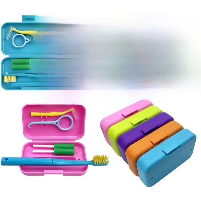 20 Box Portable Toothbrush Box Orthodontic Oral Hygiene Tools Kits Interdental Brush Tongue Scraper Travel Toothbrush