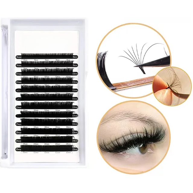 Love Lashes Easy Fan Lashes Russia Volume Faux Mink Fans Fast Blooming Eyelash Extensions Auto Fan Makeup Lashes