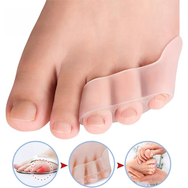 2/4/6/10/20pcs Transparent Silicone Gel Straightener Pain Relief Toe Protector Three-Hole Little Toe Bunion Foot Care Tools