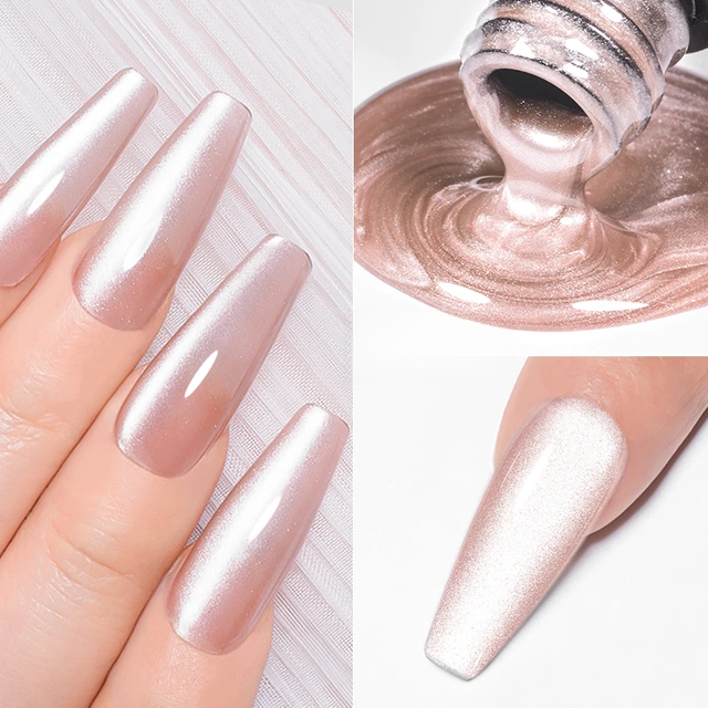 MEET ACROSS 7ml Pink Silver Moonlight Magnetic Gel Polish Varnis Semi Permanent Soak Off Gel Nail Polish UV LED Gel Manicure
