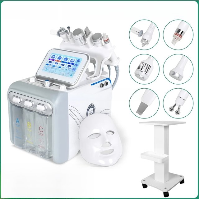 6/7IN1 H2O2 Hydro Small Bubble Hydrogen Oxygen Facial Beauty Machine Microdermabrasion Vacuum Ance Pore Cleaning Water Jet Peel