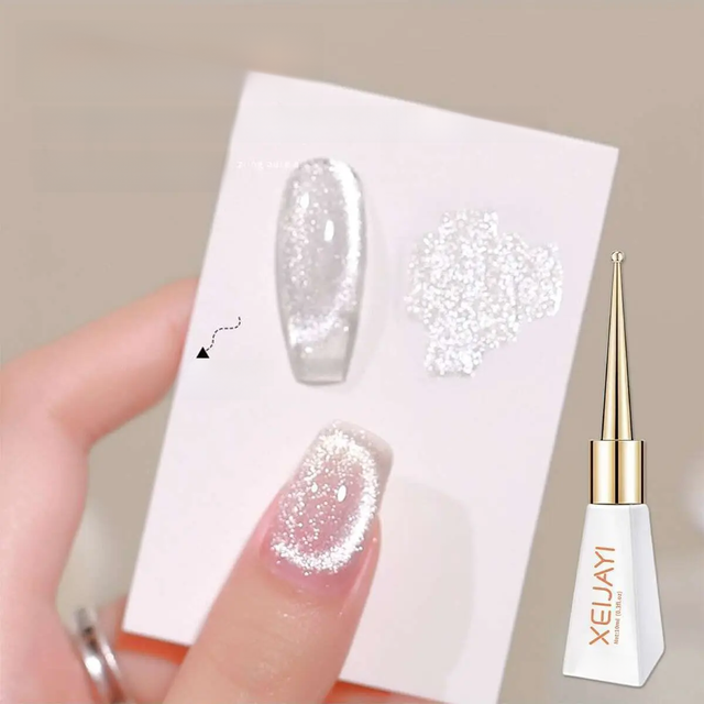 XEIJAYI Glitter Magnetic Gel Polish Sparkling Mirror Surface Cat Eyes Nail Polish Semi-permanent Soak Enamels Manicure Products